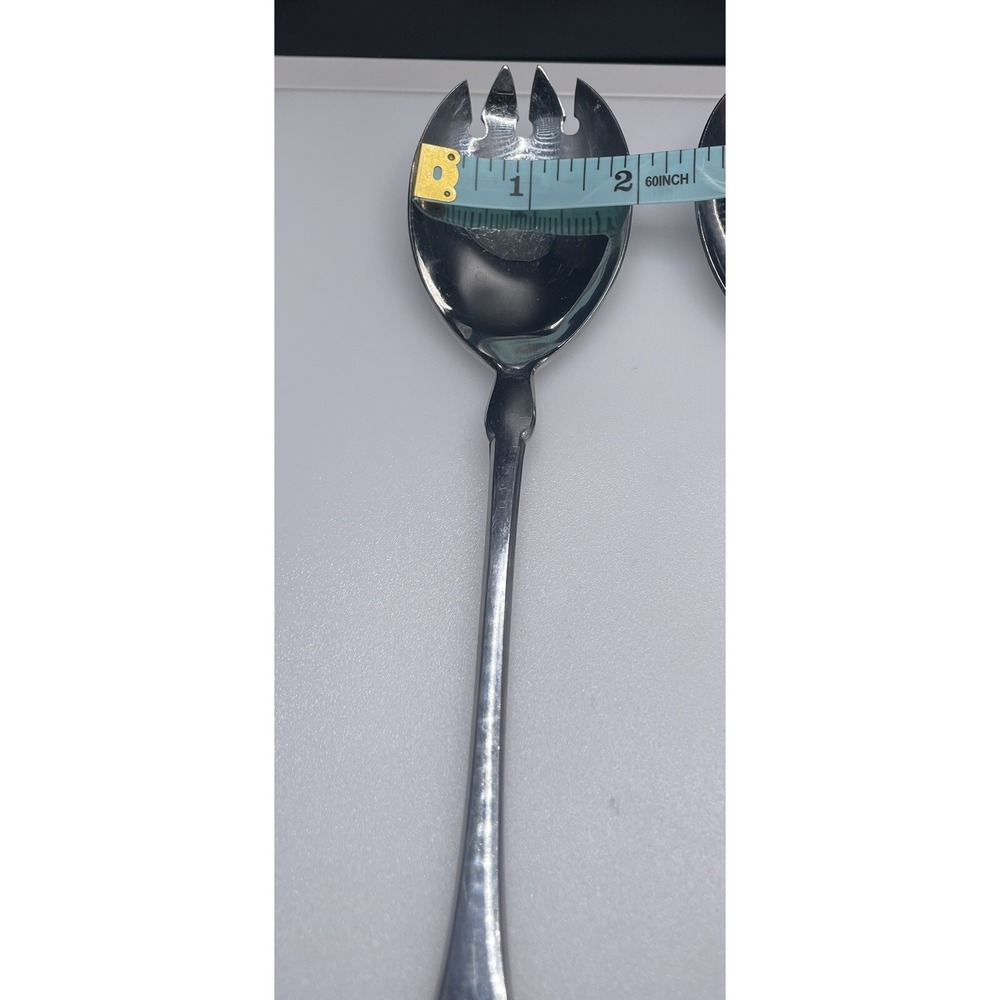 Vintage 1960s Rogers 18/0 Stainless Flatware Cutlery. 10" Serving Spoon & Spork - Picture 8 of 13